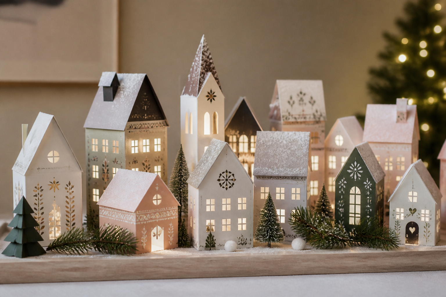 Scandinavian Inspired Paper Christmas Village project preview