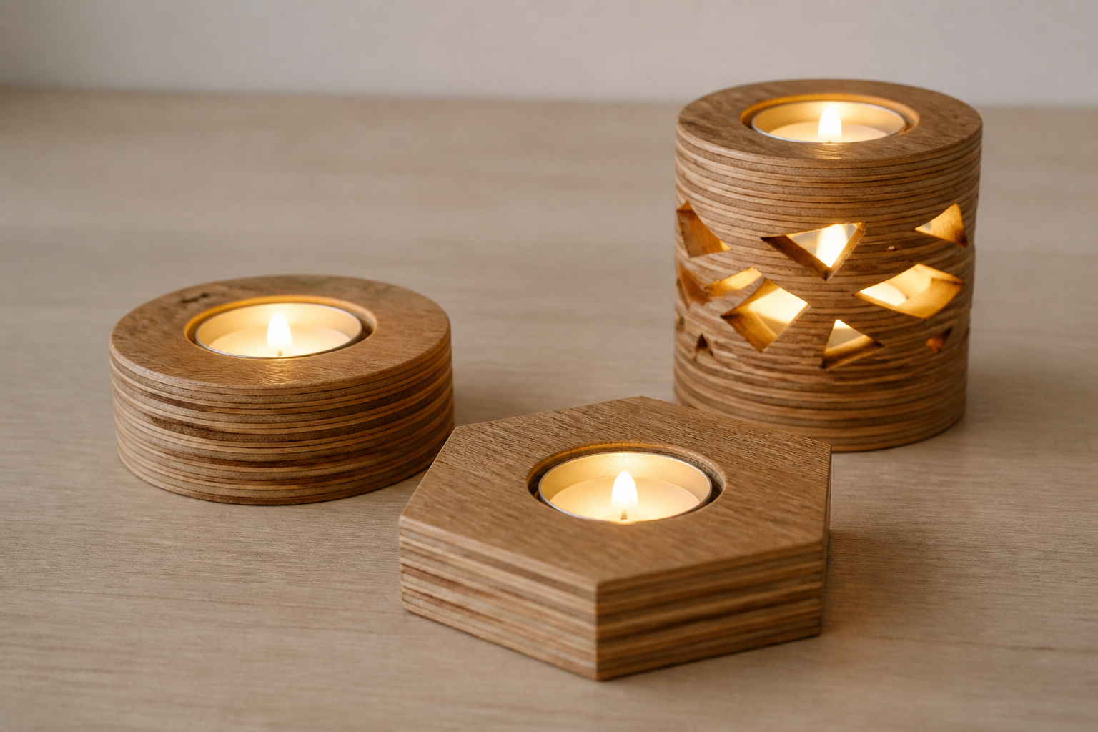 Scrap Plywood Candle Holders project preview