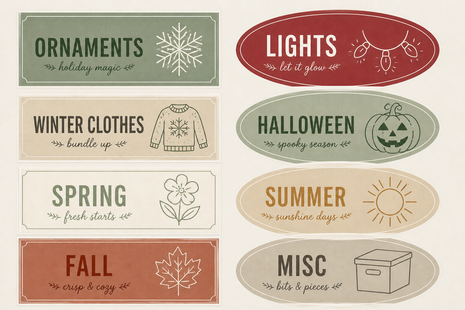Seasonal Storage Labels project preview