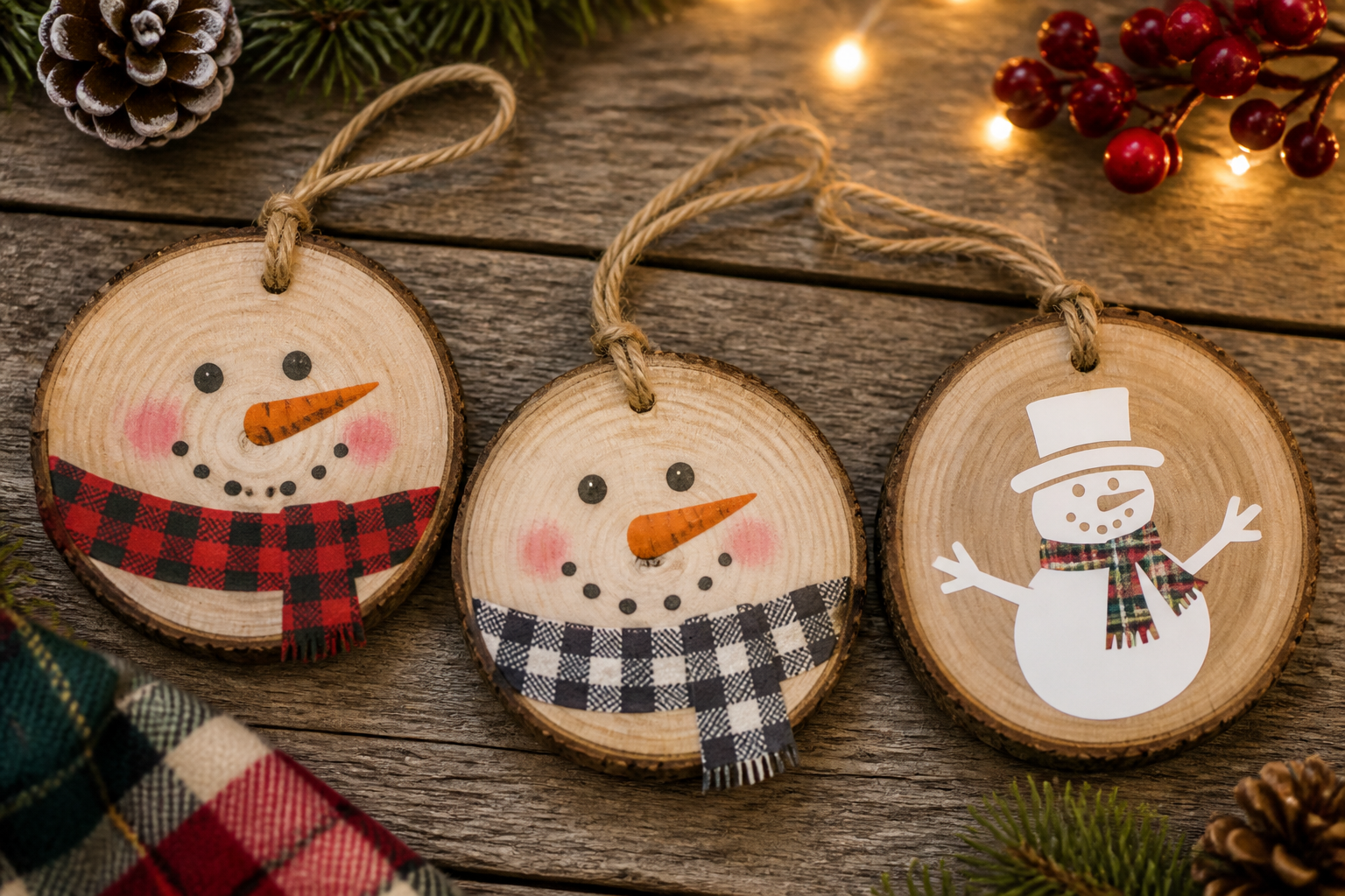 Snowman Wood Slice Ornament project preview