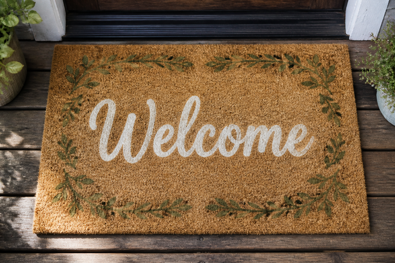 Stenciled Doormat project preview