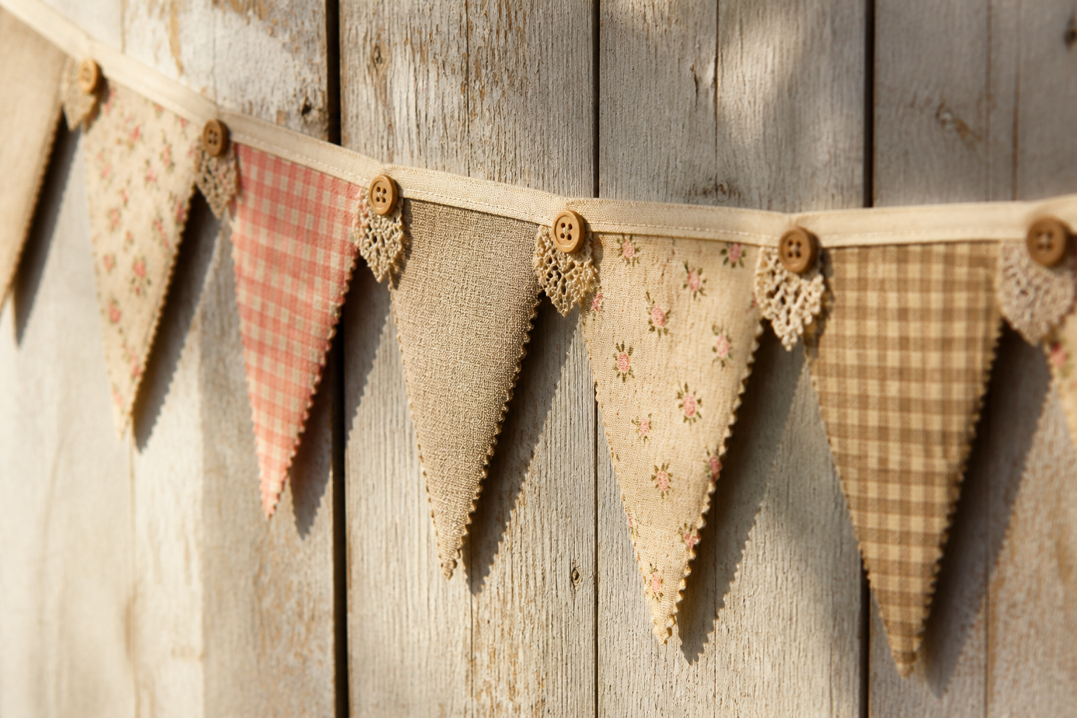 Vintage Fabric Bunting Banner project preview