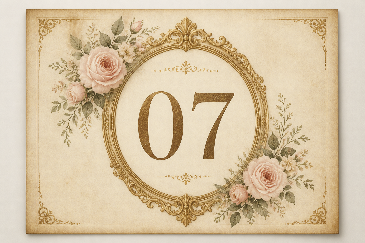 Vintage Wedding Table Numbers project preview