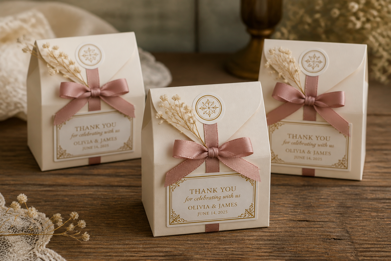 Vintage Wedding Take Home Gift Boxes project preview