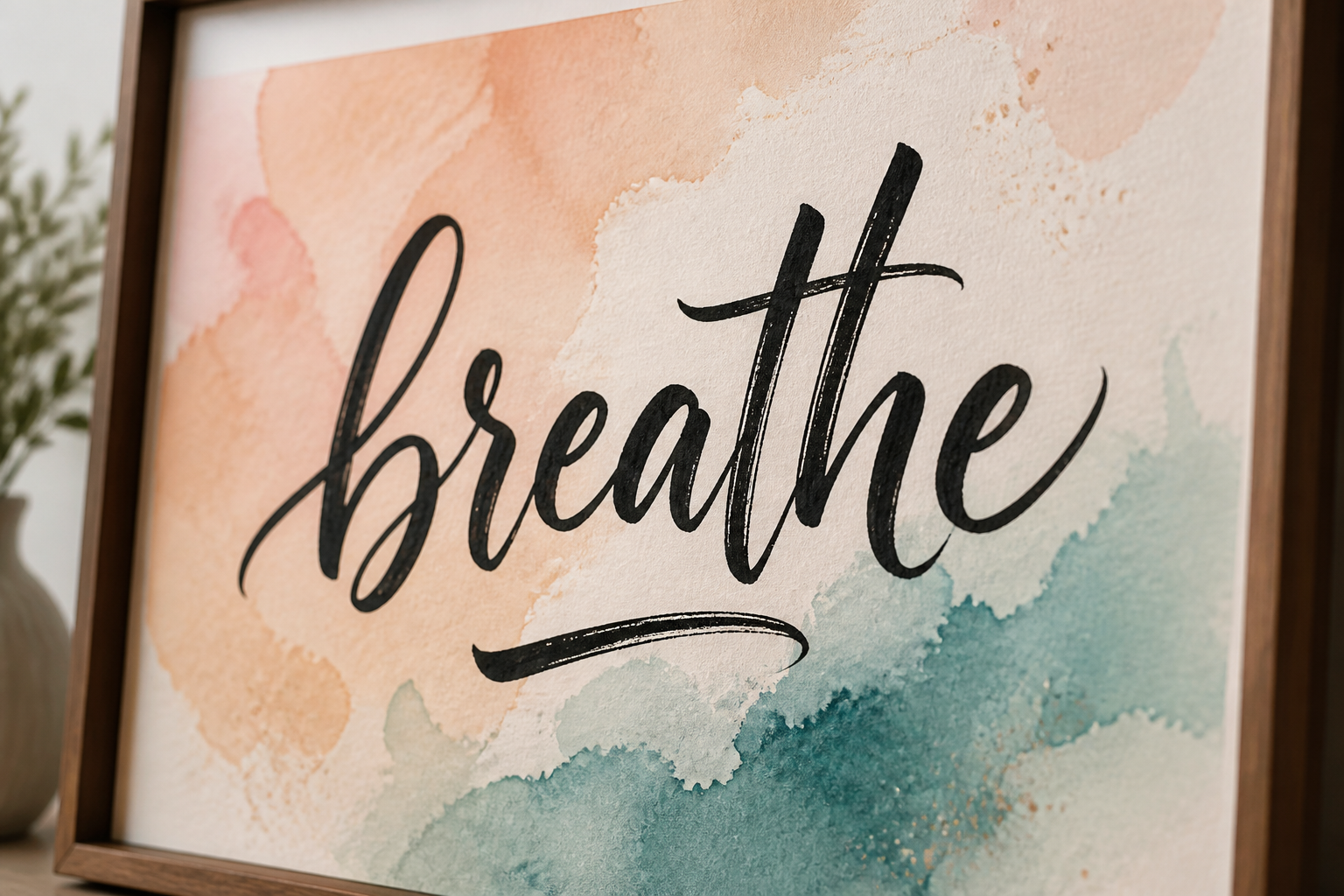 Watercolor + Vinyl Calligraphy Wall ART project preview