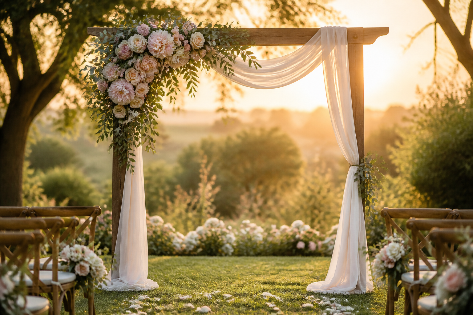 Wedding Arch With Draping AND Floral Swag project preview