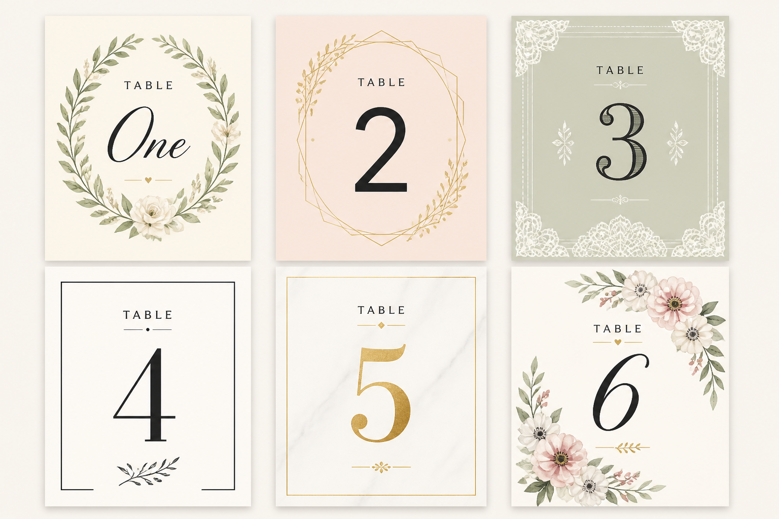 Elegant Wedding Table Number Signs project preview
