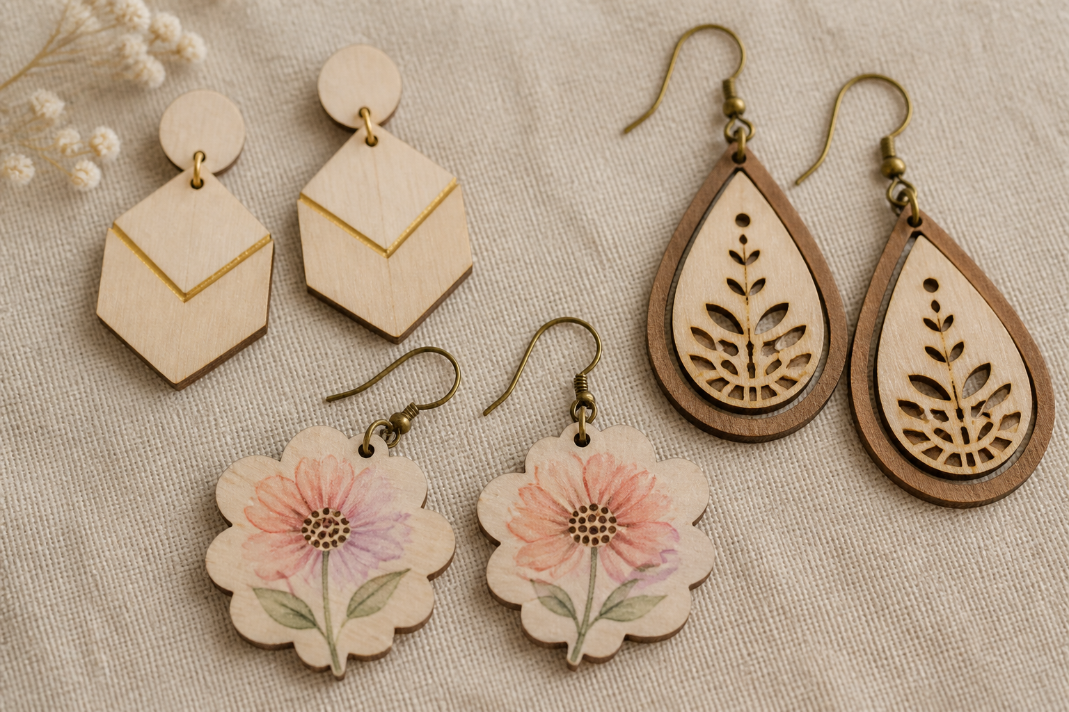 Wood Earrings (cutting Machine Friendly) project preview