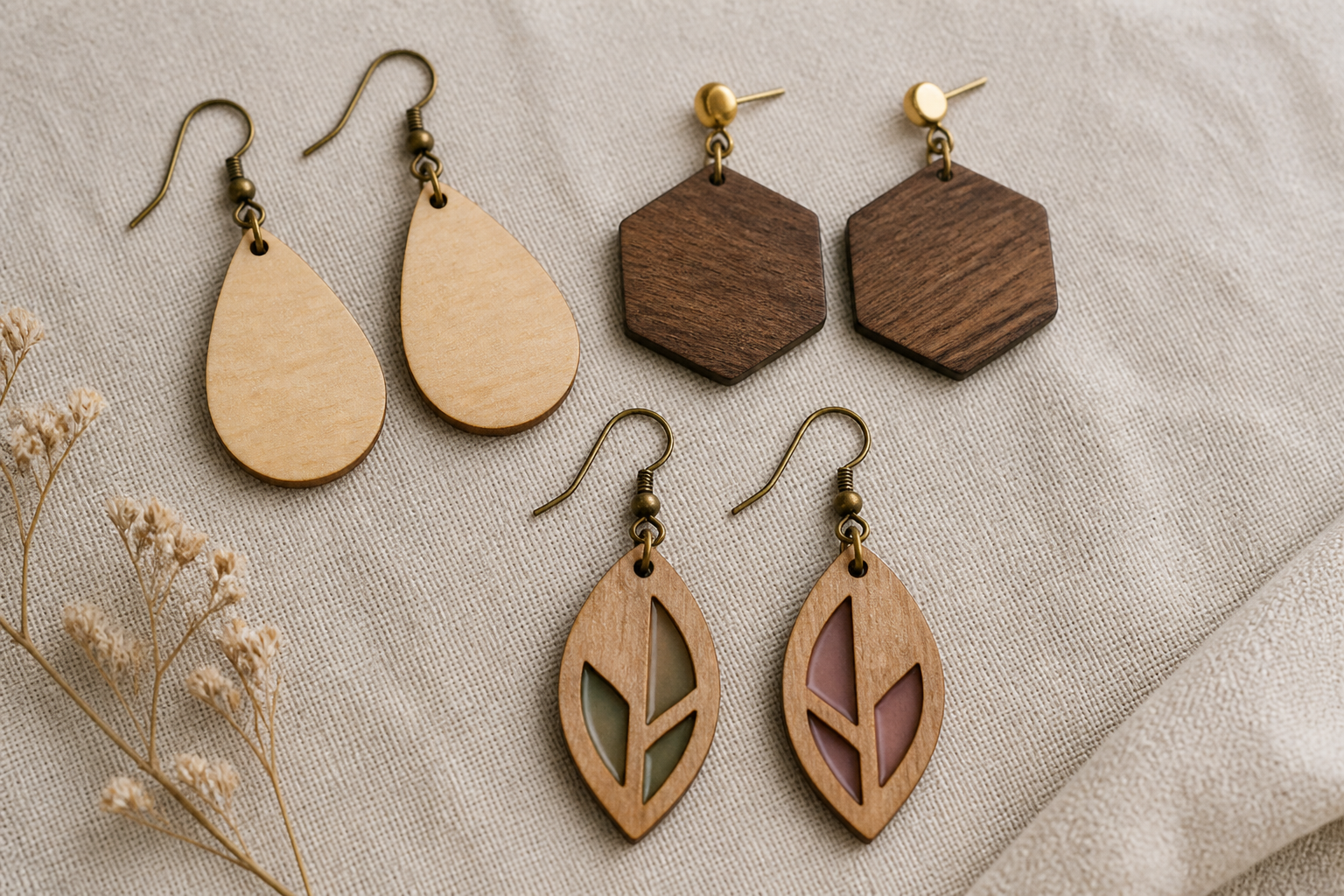 Lightweight Wood Veneer Earrings project preview