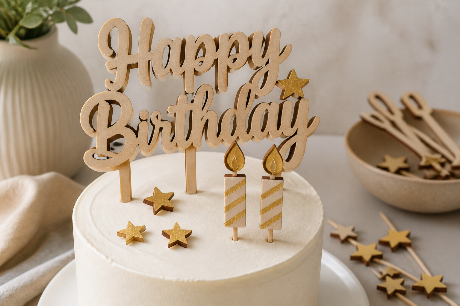 Wooden Birthday Cake Decor project preview