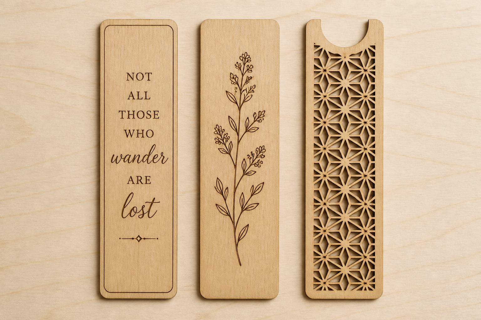 Wooden Bookmark (laser Ready Engrave & Cut) project preview