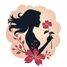 silhouette flower SVG PNG design with bold lettering, black and pink floral elements, an uplifting message