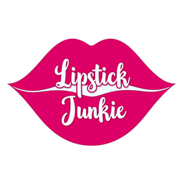 Bright pink lips with white Lipstick Junkie text in playful fonts, digital SVG design for Cricut and Silhouette crafts