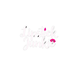 Lipstick Junkie SVG design with white text and pink lipstick accents on black background for shirts and crafts