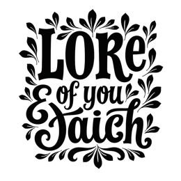 Bold black and white LORE of you & Jaich typography design with hand-drawn leaf accents for Cricut and Silhouette crafts