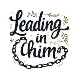 Leading in Chim hand-drawn typography with decorative leaves and chain on light beige background