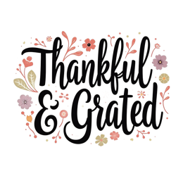 thankful flower SVG PNG design with hand-drawn style, bold lettering, black and white floral elements