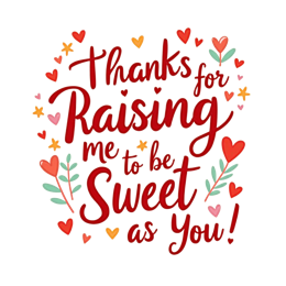 thanks raising SVG PNG design with hand-drawn style, orange and pink floral elements