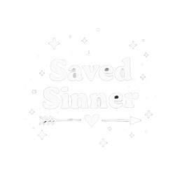 saved sinner SVG PNG design with bold lettering, an uplifting message