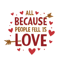 Love quote SVG with bold red letters, hearts in red and pink, and an arrow, perfect for romantic Cricut and Silhouette crafts
