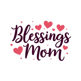 Blessings Mom SVG design with pink hearts and elegant text for mother appreciation crafts
