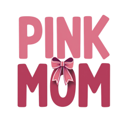 Pink Mom SVG design with playful pink letters and a cute pink bow, perfect for Mother's Day crafts