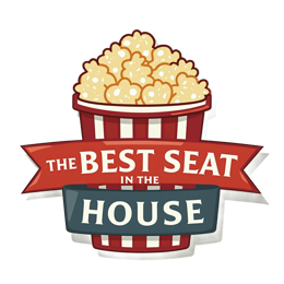 Popcorn bucket SVG with red and white stripes and bold text for movie night crafts