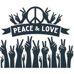 peace sign hands shirt SVG PNG design with bold lettering, an uplifting message