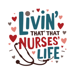 Colorful Nurses Life SVG design with stethoscope and hearts for nurse appreciation shirts and gifts