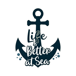 at sea quote SVG PNG design with bold lettering, an uplifting message