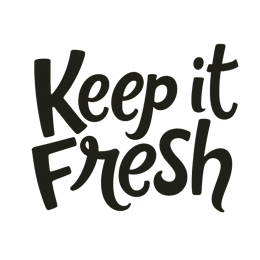 Keep it Fresh typography design with bold black playful text on a light cream background