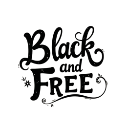 black and free typography shirt SVG PNG design with bold lettering, an uplifting message