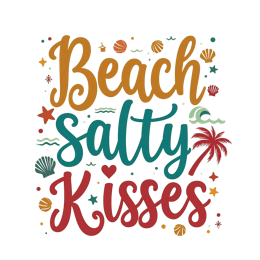 beach salty kisses shirt SVG PNG design with bold lettering