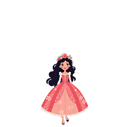 Princesses Are Born in April SVG with princess, castle, butterflies, and colorful spring flowers