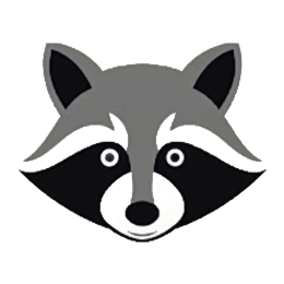 animals raccoon artwork blackwhite SVG PNG design with bold lettering