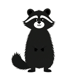 animals raccoon cartoon SVG PNG design with bold lettering