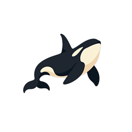 animals orca swimming playful SVG PNG design with bold lettering