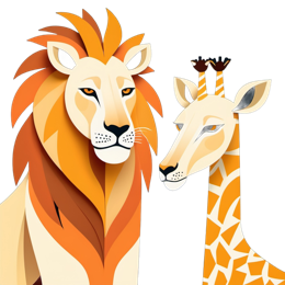 animals lion giraffe SVG PNG design with bold lettering