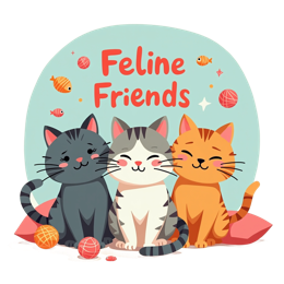 feline friends SVG PNG design with bold lettering