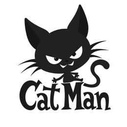 cat man shirt SVG PNG design with bold lettering