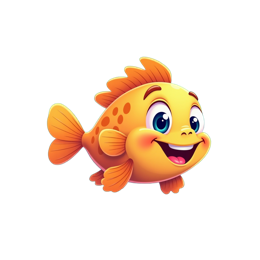 Cute cartoon yellow and orange fish friends swimming underwater with bubbles and coral SVG design