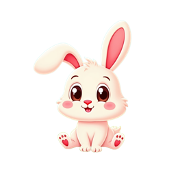 Cute cartoon bunny with flowers and butterflies in a colorful garden SVG design