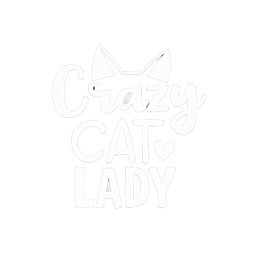Crazy Cat Lady design with white text, cat ears, and heart on black background for cat lovers