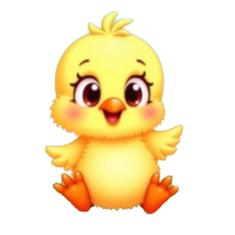 Cartoon happy yellow chick with flowers and grass SVG for kids crafts and shirts