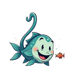 Cheerful cartoon fish SVG with bright colors and playful bubbles for kids crafts