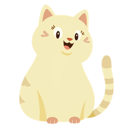 Cute cartoon cat SVG with cream and beige stripes smiling happily, perfect for Cricut and Silhouette crafts