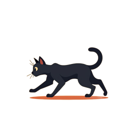 animals blackcat playful SVG PNG design with bold lettering