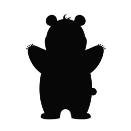animals bear silhouette playful SVG PNG design with bold lettering