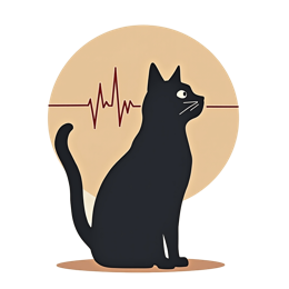 animals artistic black cat healthbeat SVG PNG design