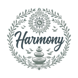 harmony nature SVG PNG design with bold lettering, black and white floral elements